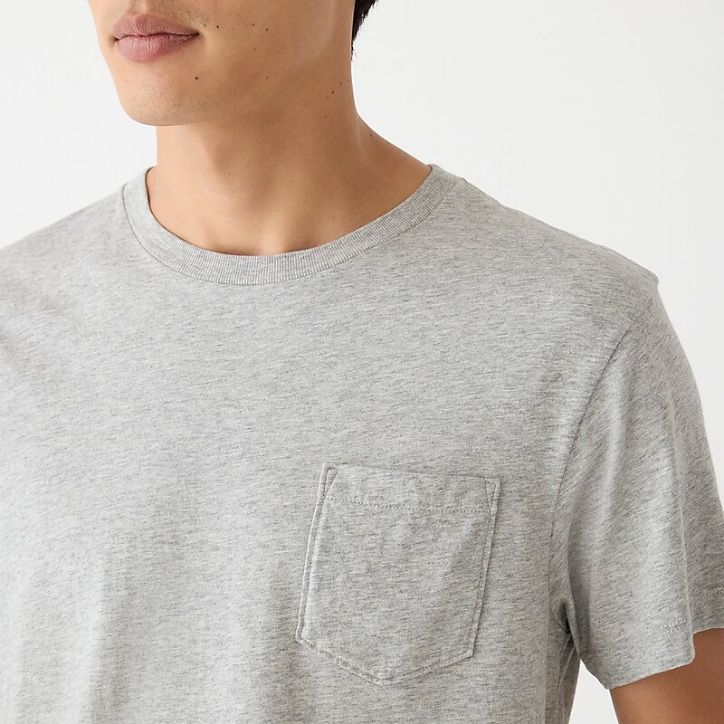 J.Crew Broken-in pocket T-shirt Hthr Grey USA | 16TGYPMOD