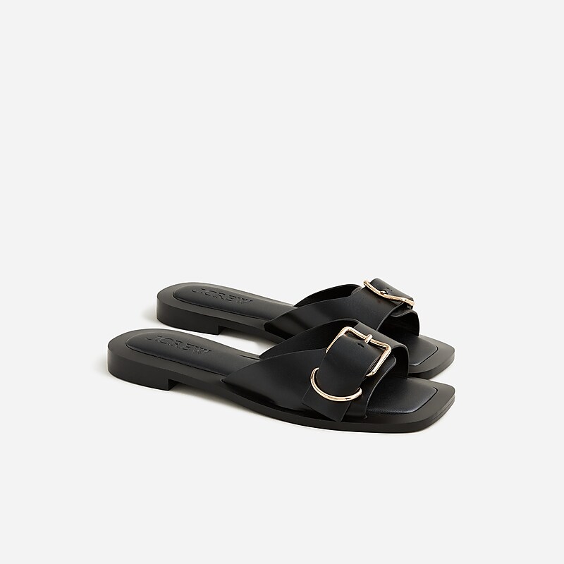 J.Crew Callie sandals in leather Black USA | 12JGQBTVP