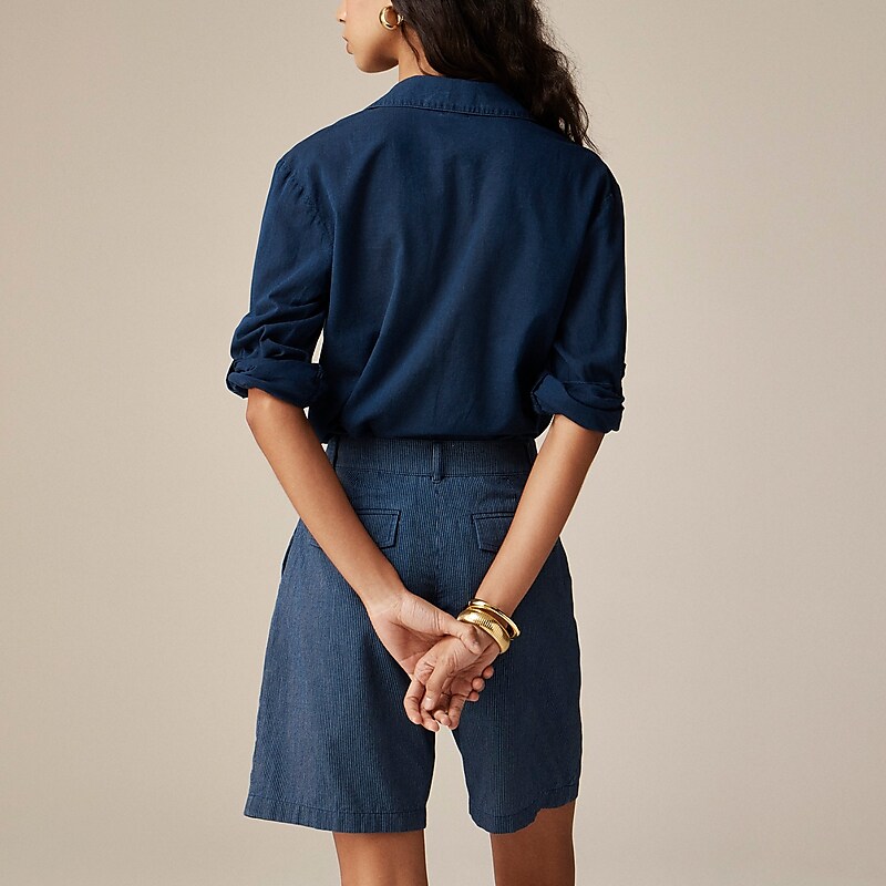 J.Crew Camp-collar shirt in indigo cotton voile Luna Wash Online | 09TZIGRYL