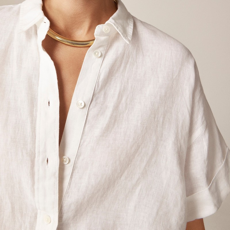 J.Crew Capitaine shirt in Baird McNutt Irish linen White Clearance | 30DNAQJEZ