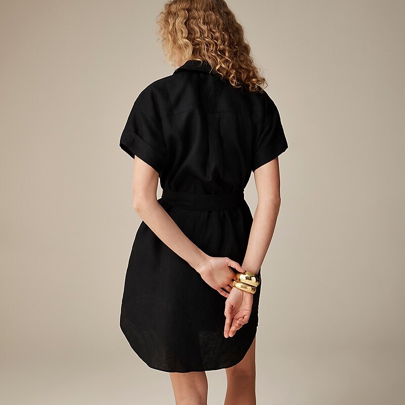 J.Crew Capitaine shirtdress in linen Black Sale | 20MKIOVPJ