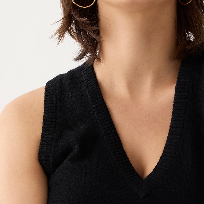 J.Crew Cashmere V-neck sweater-vest Black Outlet Online | 70VHFUQJM