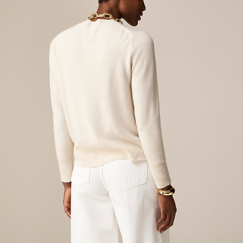 J.Crew Cashmere classic-fit crewneck sweater Hthr Natural Factory Outlet | 58HYOXMCJ