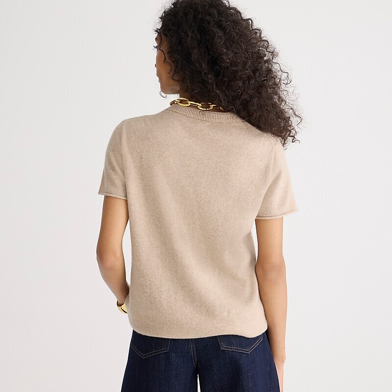 J.Crew Cashmere relaxed T-shirt Hthr Stone Outlet | 90RYPOLKS