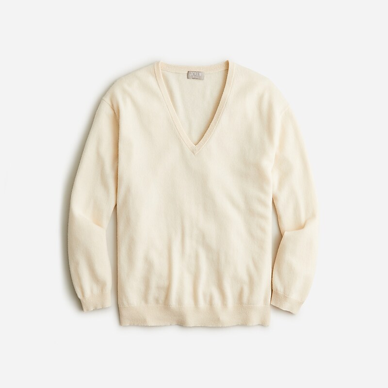 J.Crew Cashmere relaxed V-neck sweater Hthr Muslin Outlet Online | 75SGYHXLI