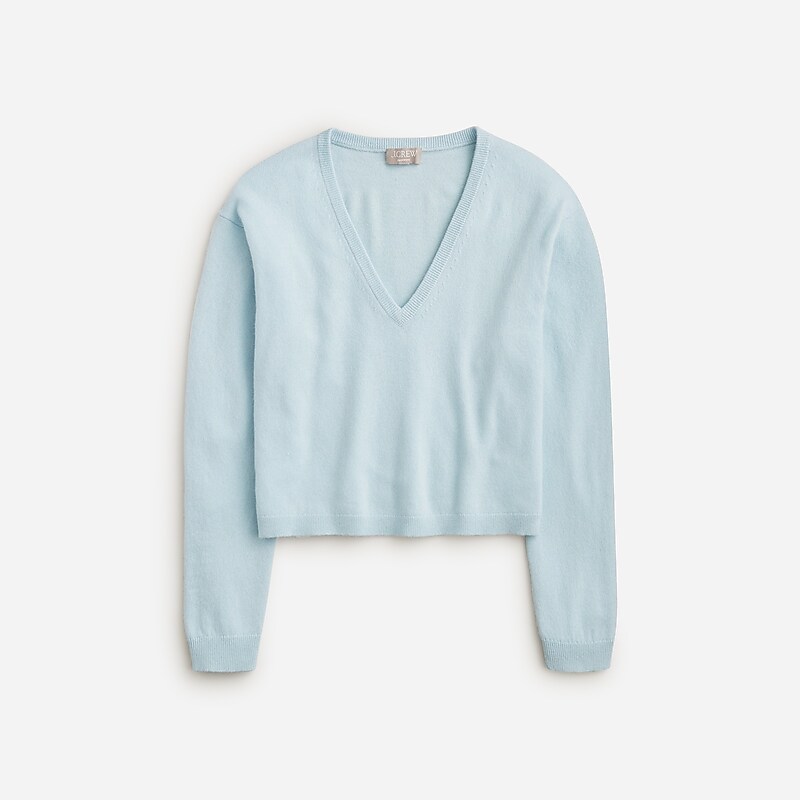 J.Crew Cashmere relaxed cropped V-neck sweater Fresh Air Clearance | 41JYVUXNG