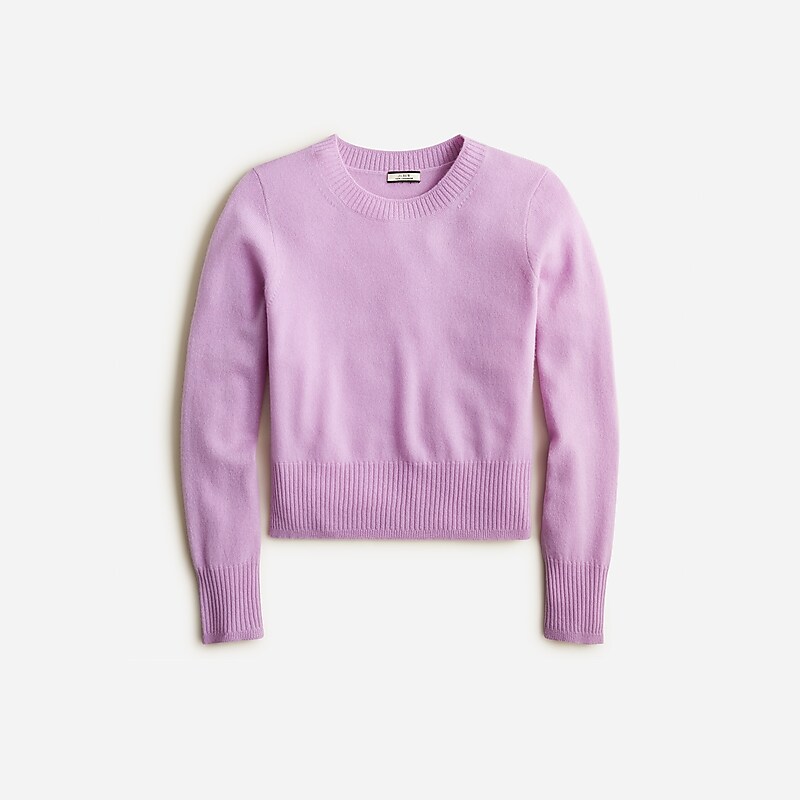 J.Crew Cashmere shrunken crewneck sweater Muted Orchid Online | 06NBELTXH