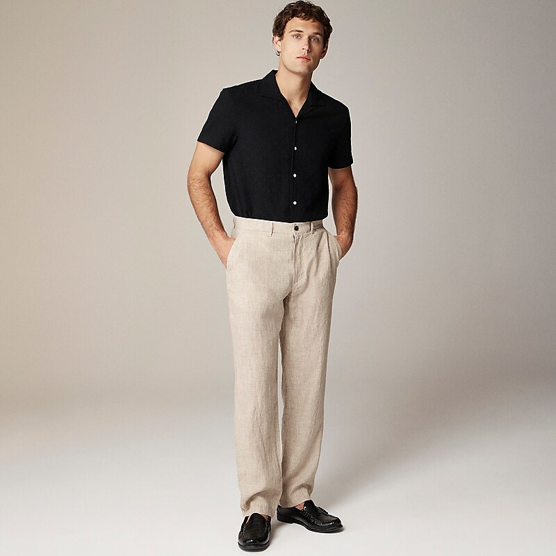 J.Crew Classic-fit linen trouser Nolan Natural Tan Clearance | 32UXWPFMJ