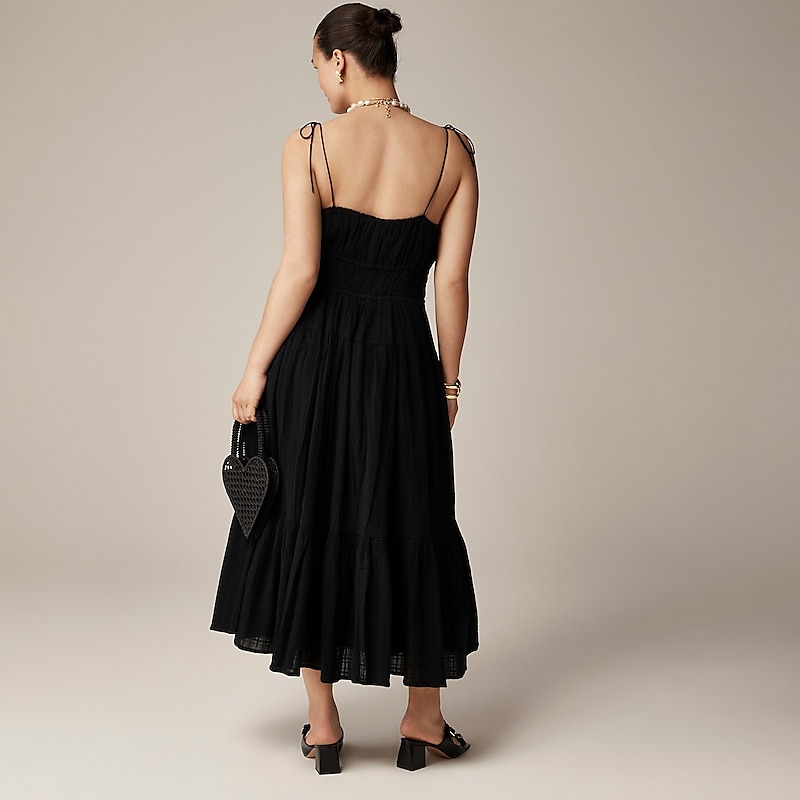 J.Crew Clio dress in textured gauze Black Outlet | 96BYTCQES