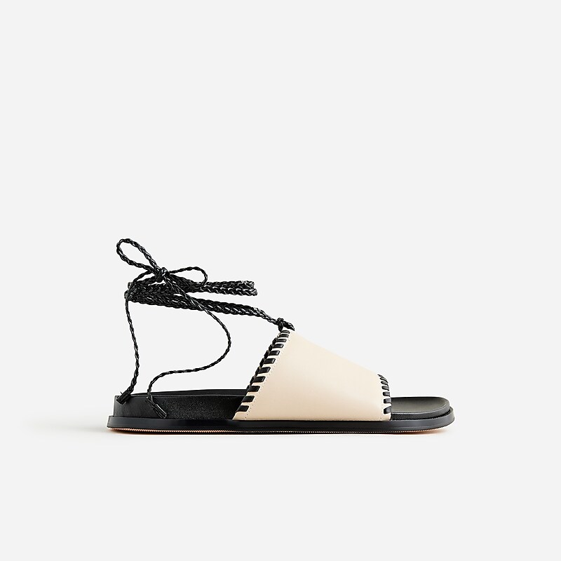 J.Crew Colbie braided lace-up sandals in leather Toasted Cream Online | 84XKDAQIG