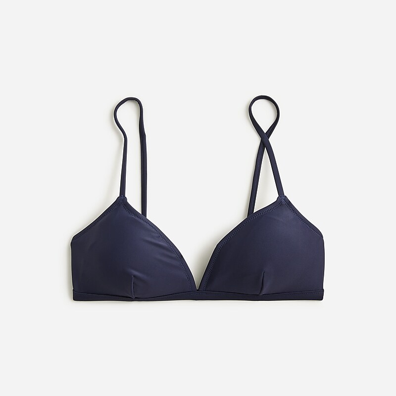 J.Crew Contrast-trim french bikini top Navy USA | 18IZKDFJB