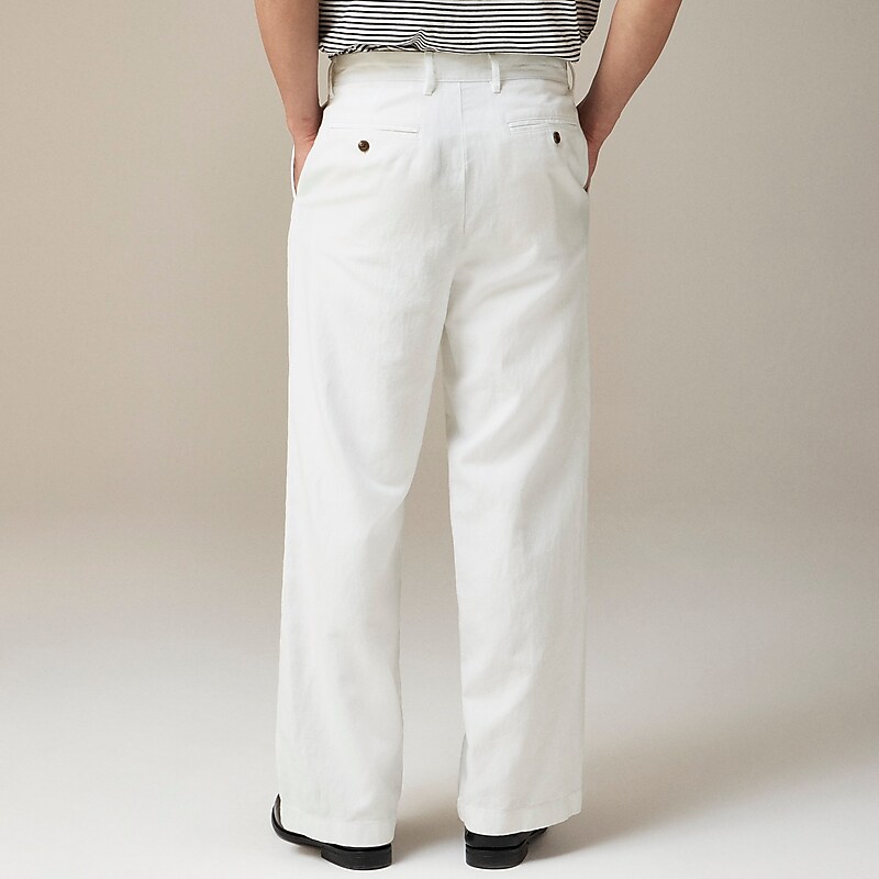 J.Crew Creased summer trouser in cotton-linen blend White Online | 82TDSKBRZ