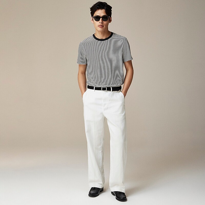 J.Crew Creased summer trouser in cotton-linen blend White Online | 82TDSKBRZ