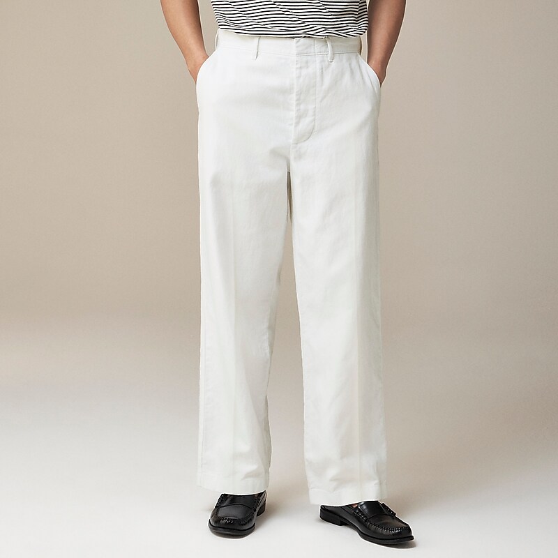 J.Crew Creased summer trouser in cotton-linen blend White Online | 82TDSKBRZ