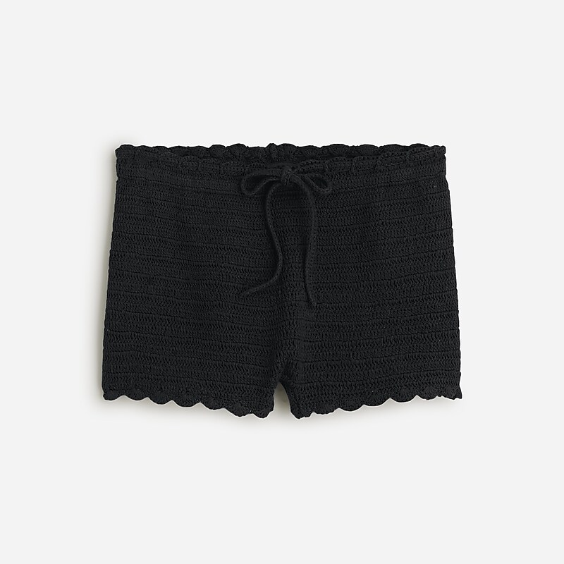 J.Crew Crochet mini short Black Outlet Online | 70ERCVDKF