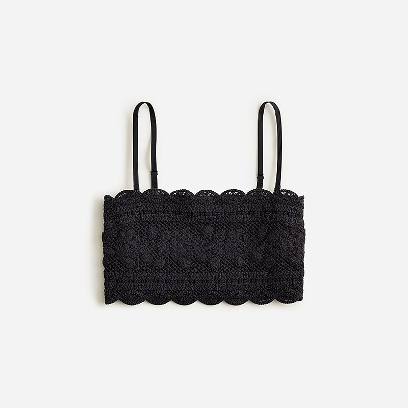 J.Crew Cropped crochet tube top Black Online | 84NVKDAMB