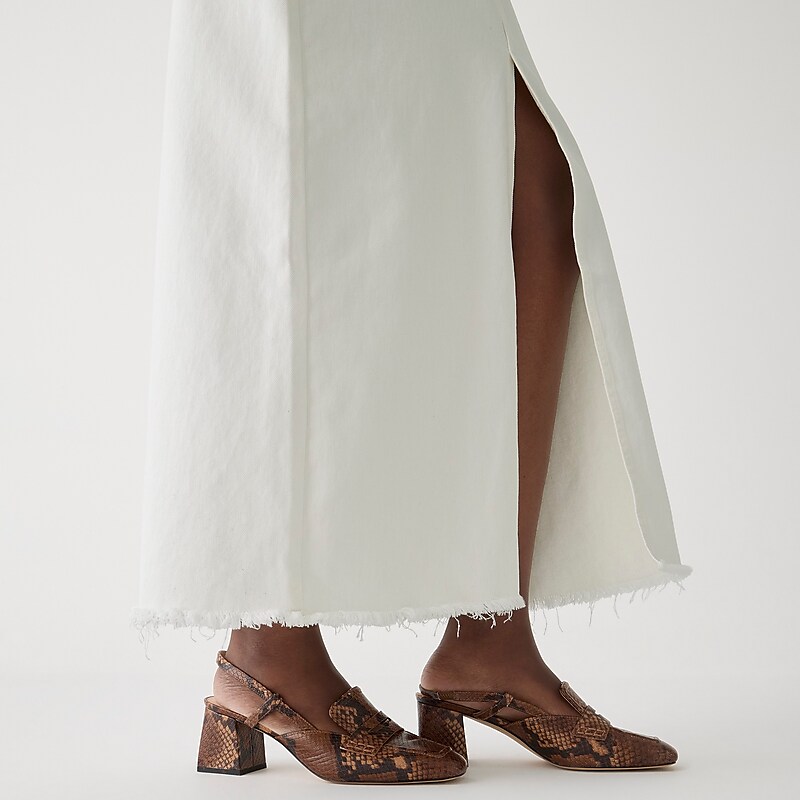 J.Crew Denim maxi skirt in white White Denim Outlet Online | 79MYBFPIR