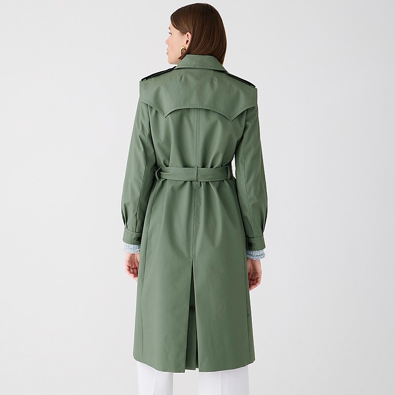 J.Crew Double-breasted trench coat Green Clearance | 38RCKBNWS