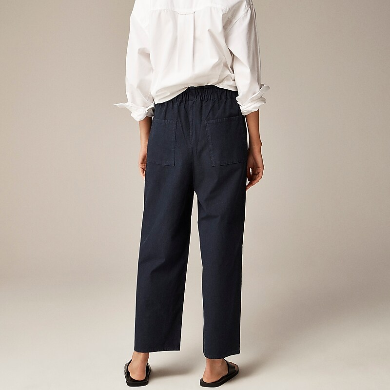 J.Crew Drawstring pant in cotton blend Navy Clearance | 45CMRKIGL