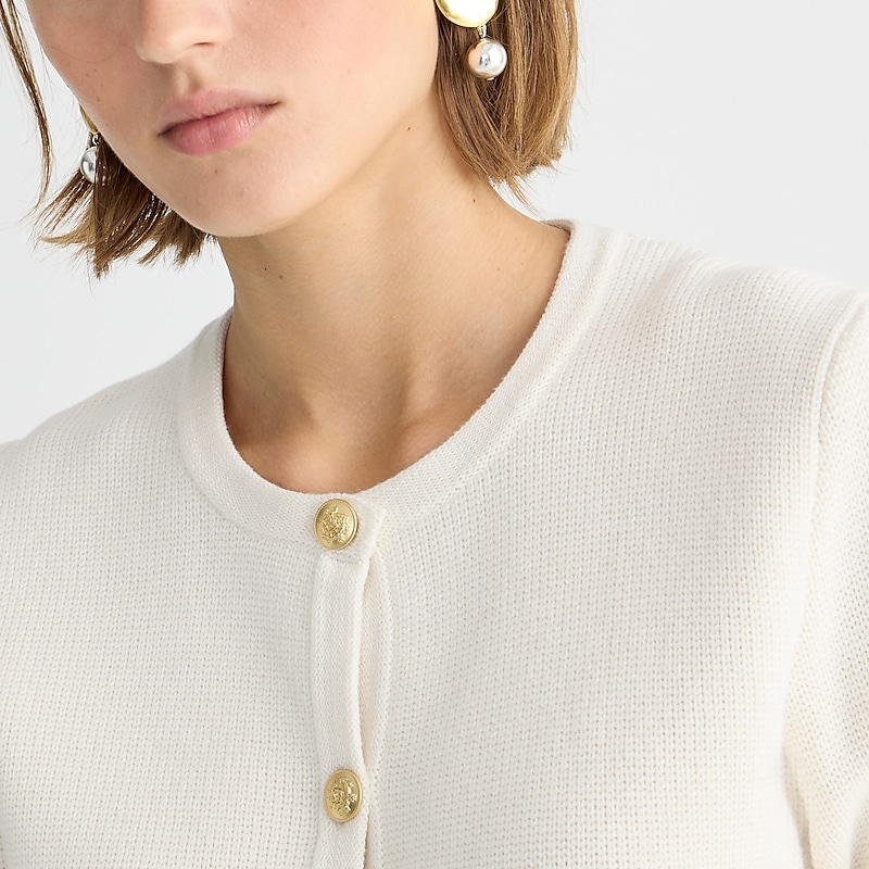 J.Crew Emilie sweater lady jacket with contrast trim Ivory Online | 83HLAIMOP