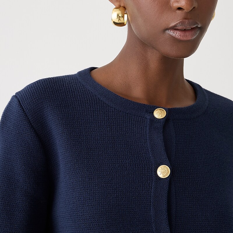 J.Crew Emilie sweater lady jacket with contrast trim Navy Online | 09WKFDNLU