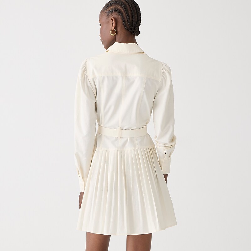 J.Crew Fit-and-flare shirtdress in lightweight oxford Ivory Clearance | 31UMLBNCX