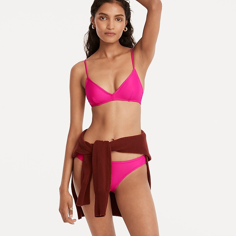 J.Crew French bikini top Radiant Fuchsia Clearance | 49CMFPDUG