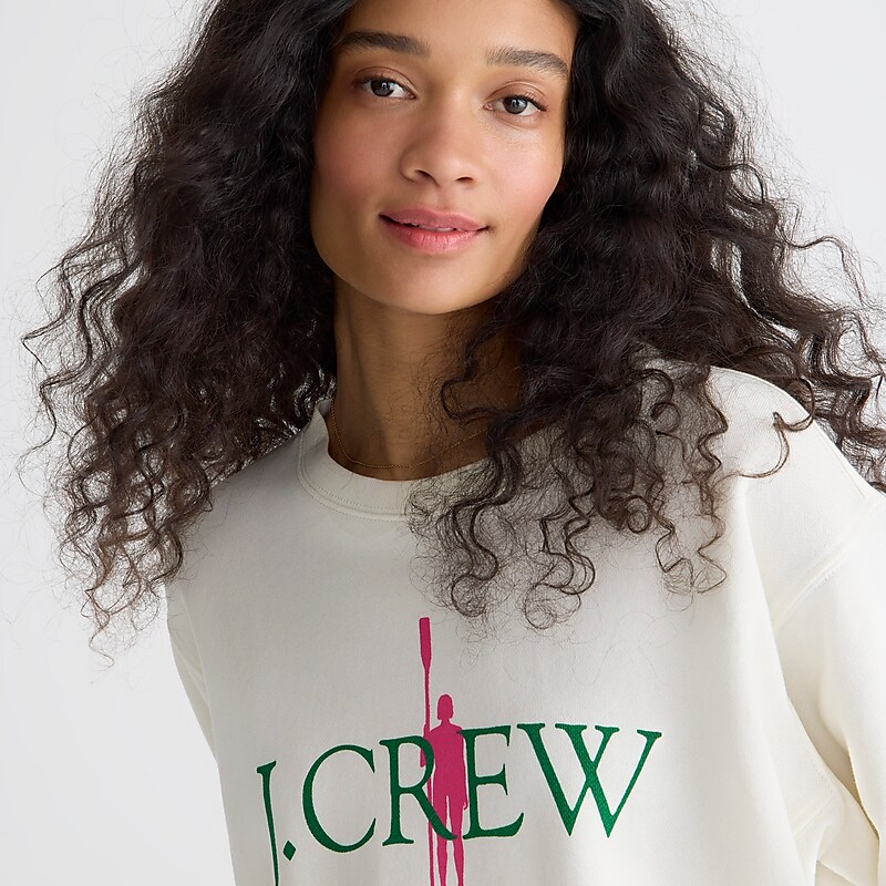 J.Crew French terry oarsman relaxed sweatshirt Ivory Factory Outlet | 58AWHKXBG