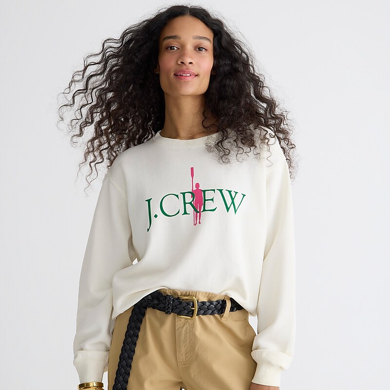 J.Crew French terry oarsman relaxed sweatshirt Ivory Factory Outlet | 58AWHKXBG