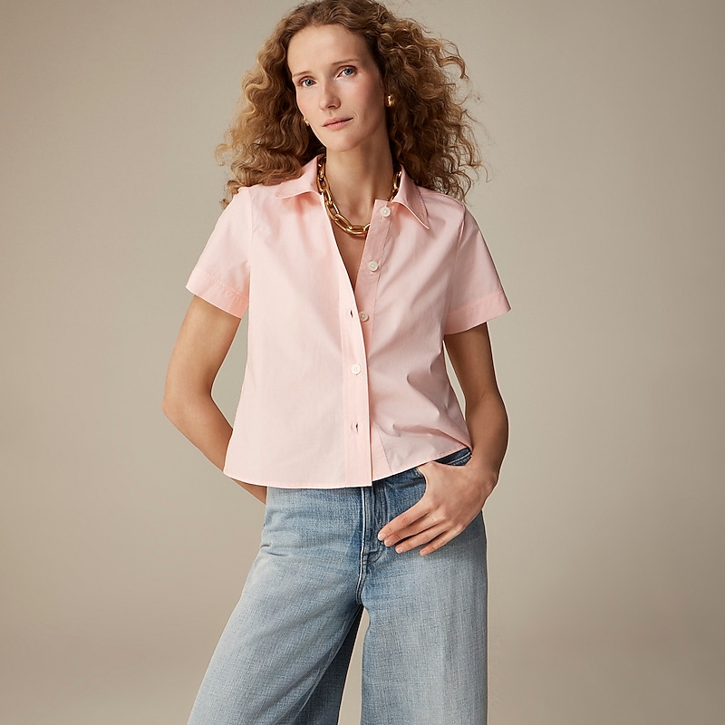 J.Crew Gamine shirt in cotton poplin Spring Blush Outlet Online | 75OXTWBRI