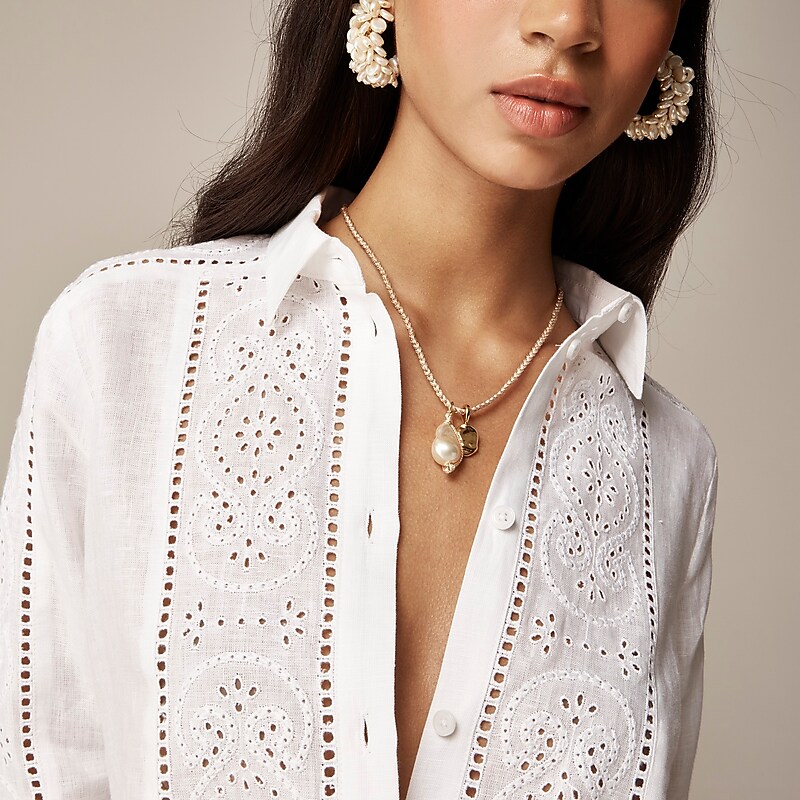 J.Crew Garçon classic shirt in eyelet linen White Outlet Online | 76ZXJKOIR