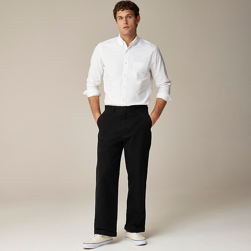 J.Crew Giant-fit chino pant Black Factory Outlet | 54FSECUQL