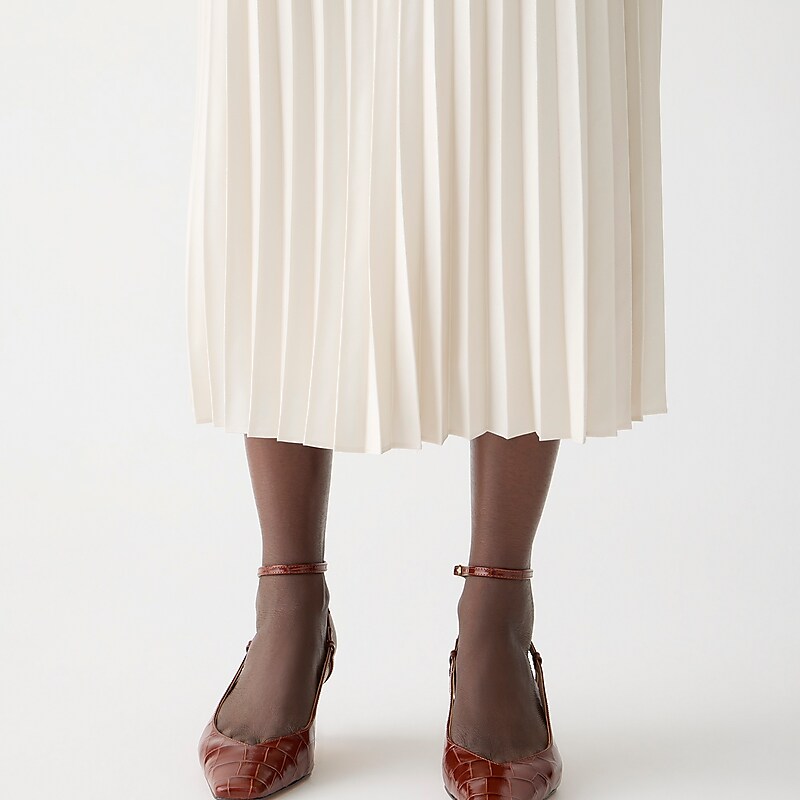 J.Crew Gwyneth pleated slip skirt Natural Clearance | 34WZMUDRS