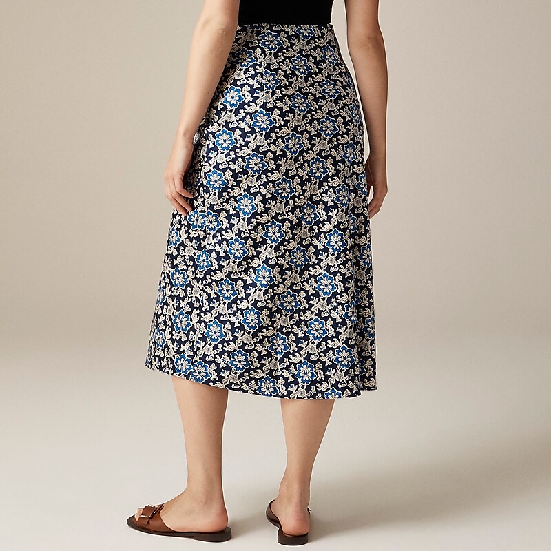 J.Crew Gwyneth slip skirt in floral luster charmeuse Dark Evening Floral Outlet Online | 73CTXIVLQ