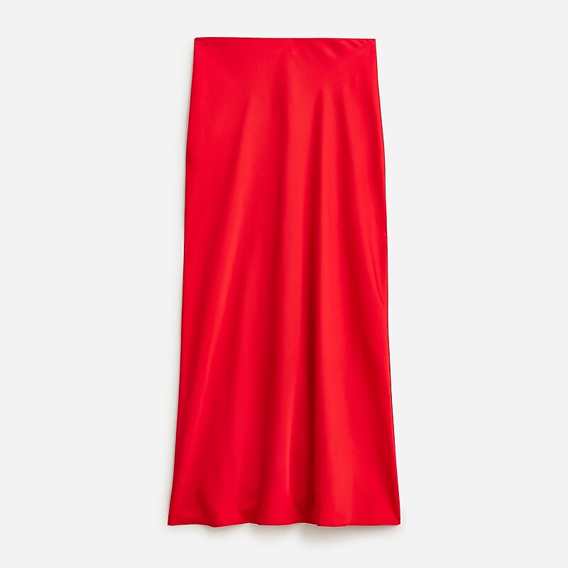 J.Crew Gwyneth slip skirt in floral luster charmeuse Vintage Red Factory Outlet | 53ISGQKUF