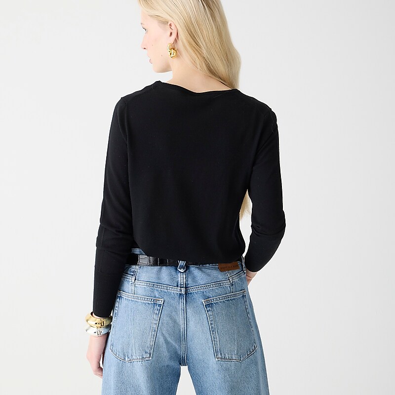 J.Crew Halle crewneck sweater Black Sale | 24QFMNHDC