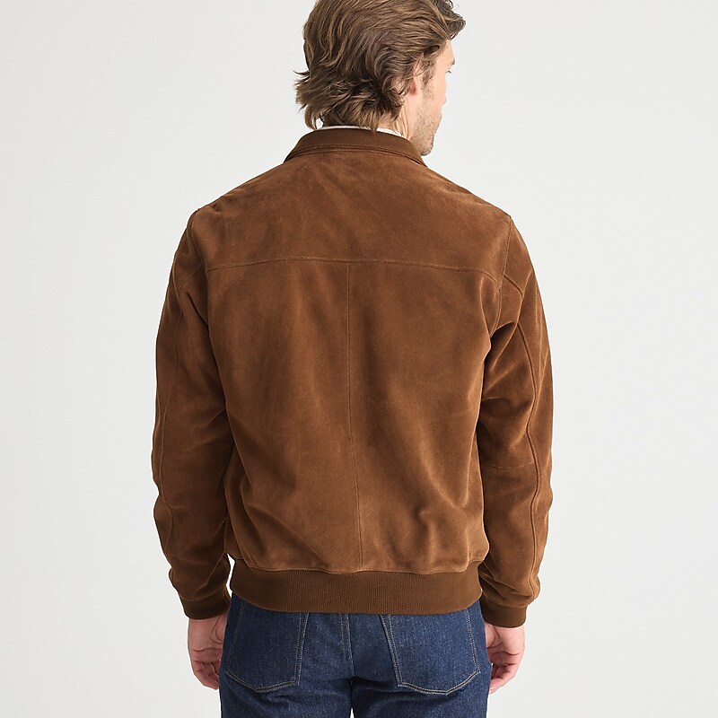 J.Crew Harrington jacket in Italian suede Aged Mahogany Online | 09DZFYLXW