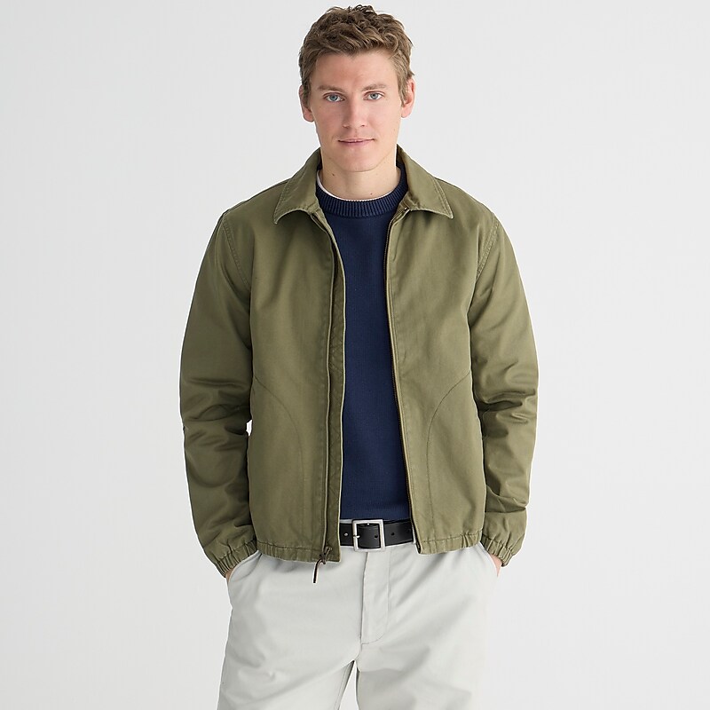 J.Crew Harrington jacket in cotton twill Frosty Olive Online | 87KGBDZVI