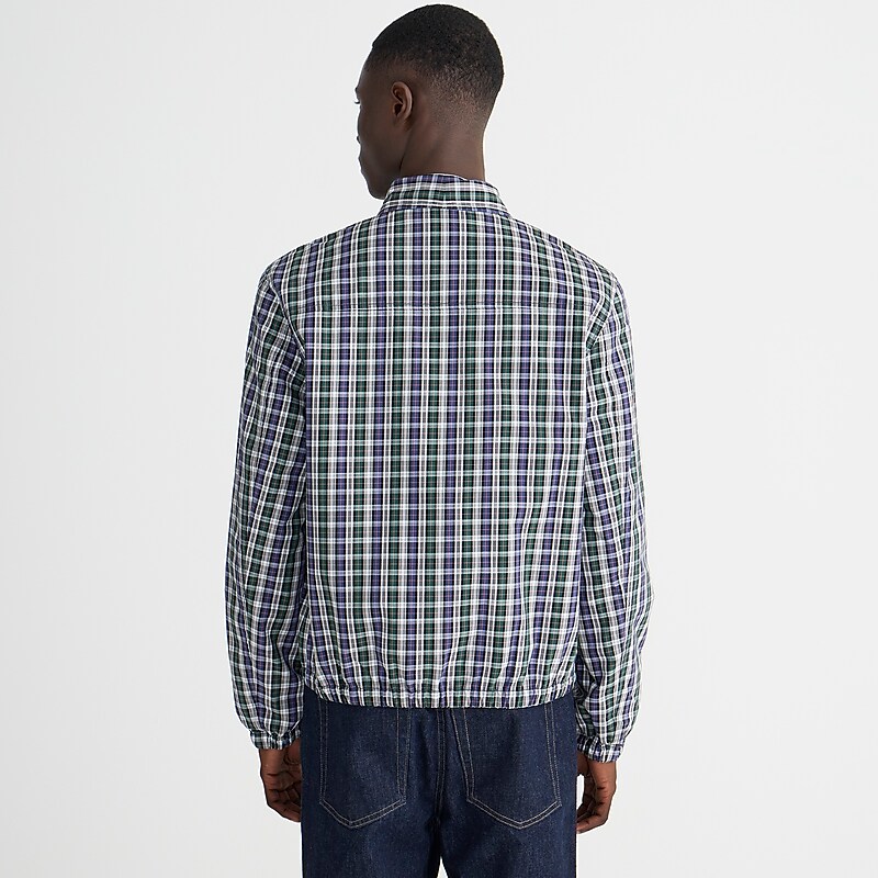 J.Crew Harrington jacket in plaid cotton twill Nick Blue Green Factory Outlet | 51ZHXERPY