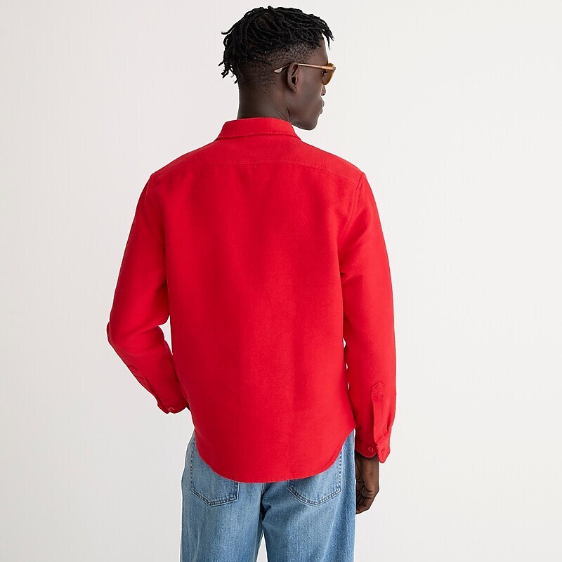 J.Crew Heavyweight chamois workshirt Holiday Red Outlet Online | 75NTXGQVE