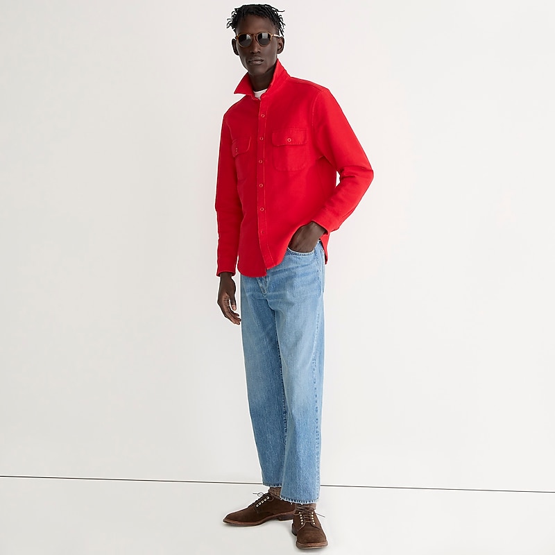 J.Crew Heavyweight chamois workshirt Holiday Red Outlet Online | 75NTXGQVE