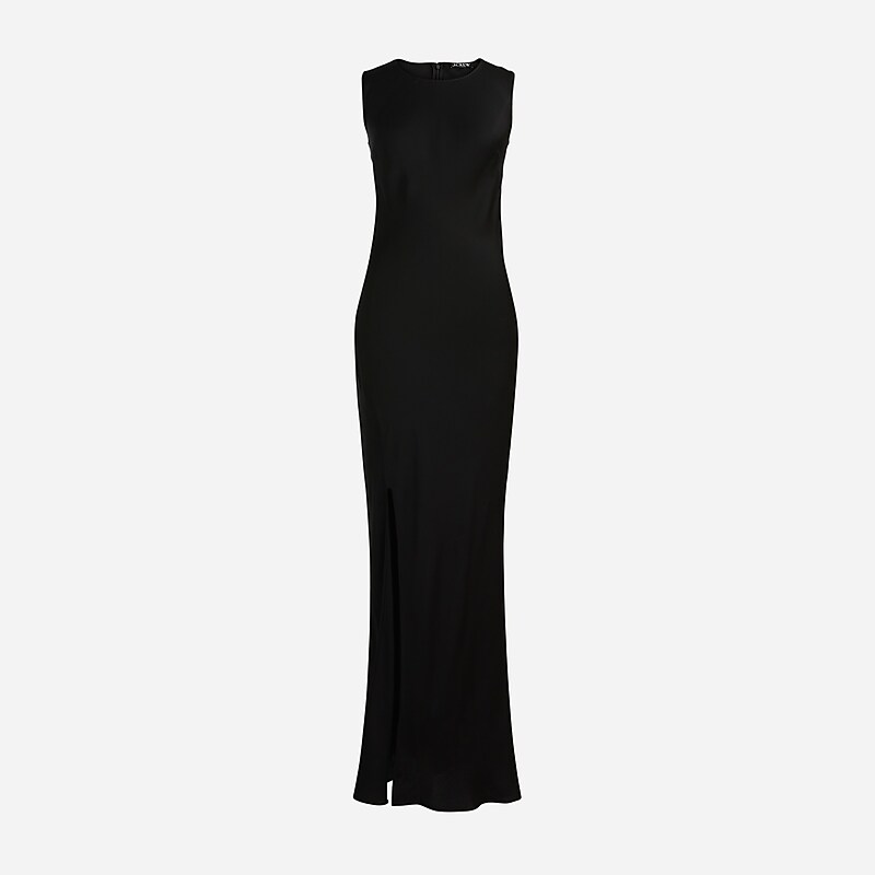 J.Crew High-neck slip dress in luster crepe Black Outlet Online | 70ESTQNPH