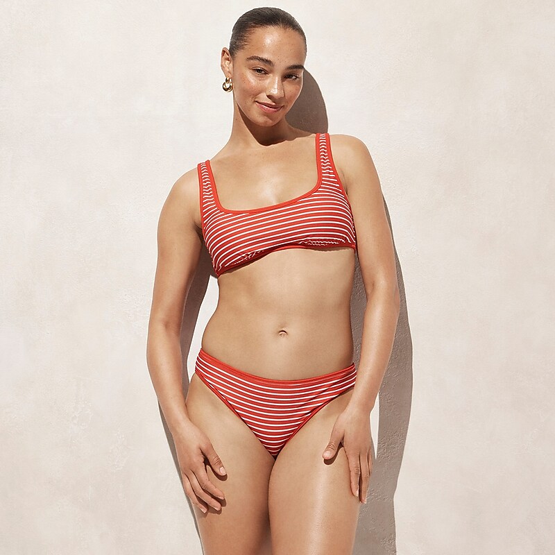 J.Crew Hipster full-coverage bikini bottom in reversible print Vintage Red Online | 86CJMHYPV