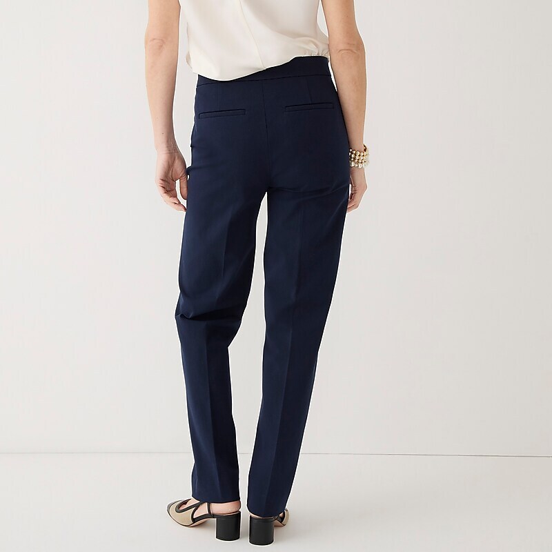 J.Crew Kate straight-leg pant in bi-stretch cotton blend Navy Clearance | 38NPRWSTO