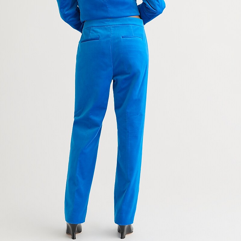 J.Crew Kate straight-leg pant in stretch velvet Brilliant Cobalt Sale | 23DEXKBOT