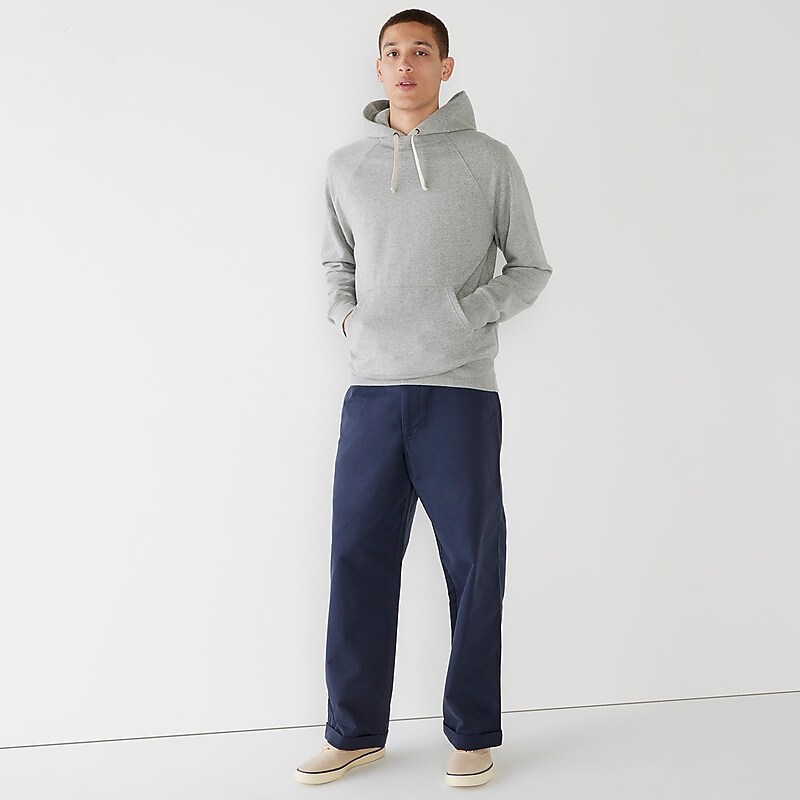 J.Crew Lightweight french terry hoodie Hthr Chrome USA | 14YAQDBWO