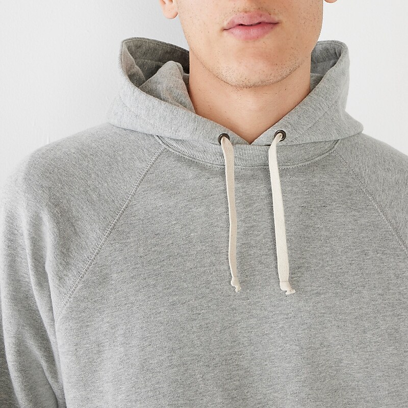 J.Crew Lightweight french terry hoodie Hthr Chrome USA | 14YAQDBWO