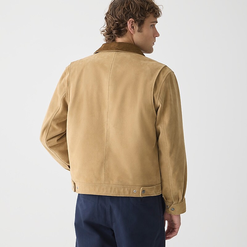 J.Crew Limited-edition Wallace & Barnes work jacket in Italian suede Sand Clearance | 38REXNGYH