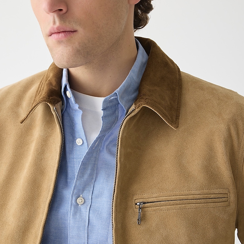 J.Crew Limited-edition Wallace & Barnes work jacket in Italian suede Sand Clearance | 38REXNGYH