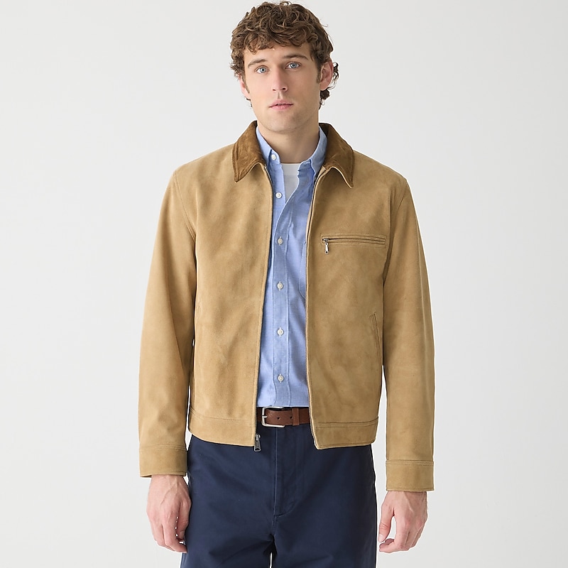 J.Crew Limited-edition Wallace & Barnes work jacket in Italian suede Sand Clearance | 38REXNGYH